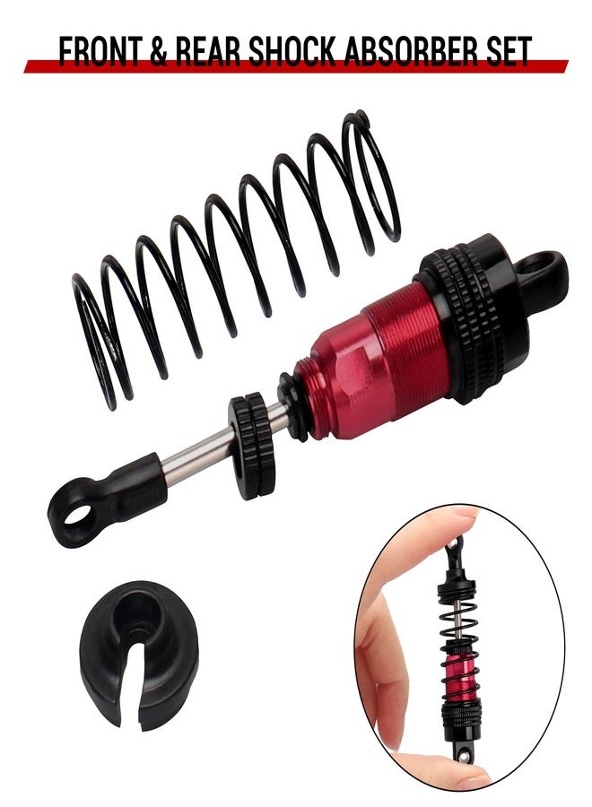 daitoku RC Car Shock Absorbers Metal Shocks Damper Upgrades Part Compatible with Hyper Go H14BM MJX 14210 14209 1/14 RC Car - Red - Image 4